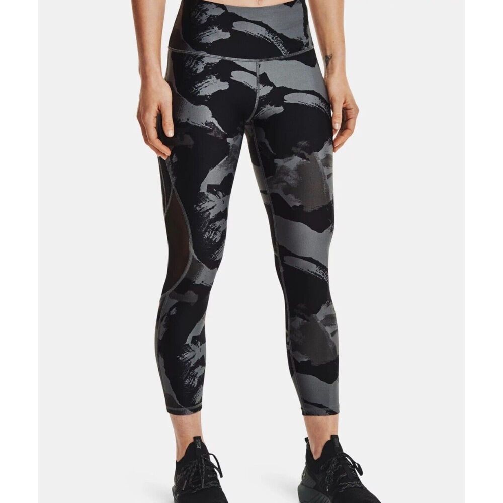 NWT Under Armour Compression Project Rock Ankle Leggings Black Camo Size XL